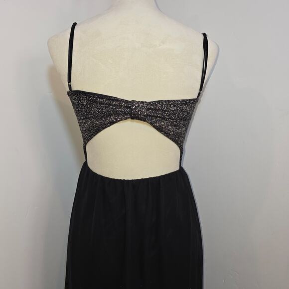 Vintage 90s Y2K Charlotte Russe Babydoll Maxi Dress Whimsical Prom Black Size XS - Picture 6 of 8